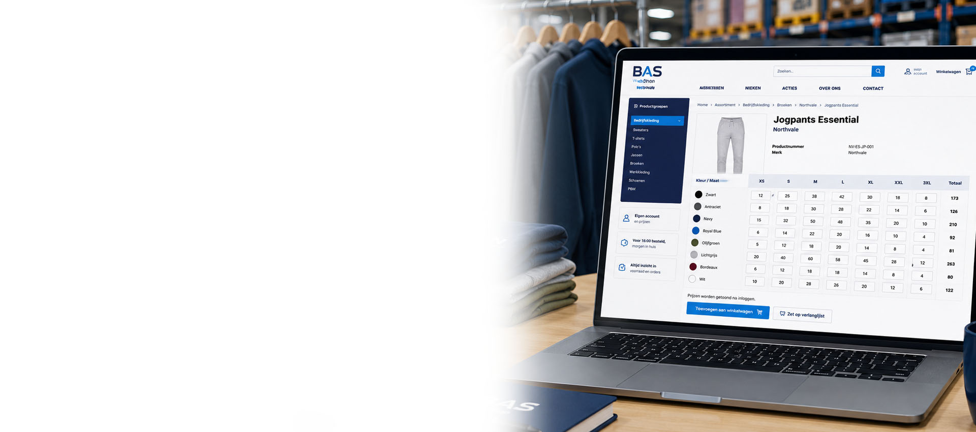 BaS Kleur-MaatTabel voor Exact Online