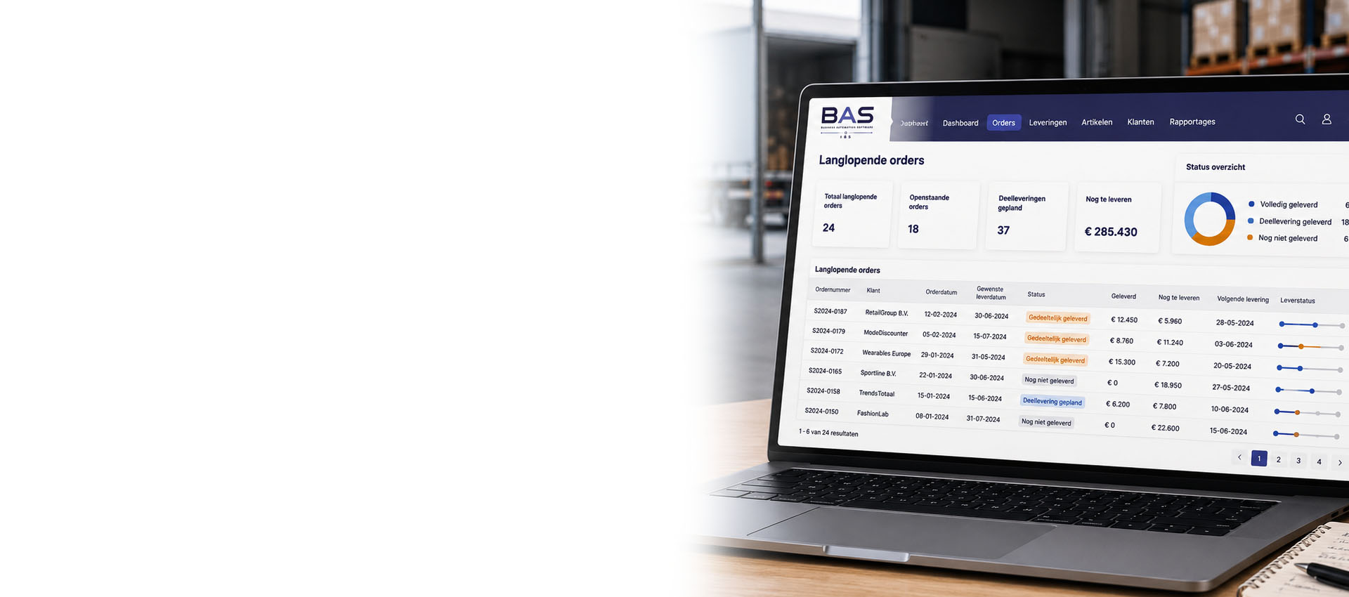 BaS Bestelmonitor voor langlopende orders in Exact Online