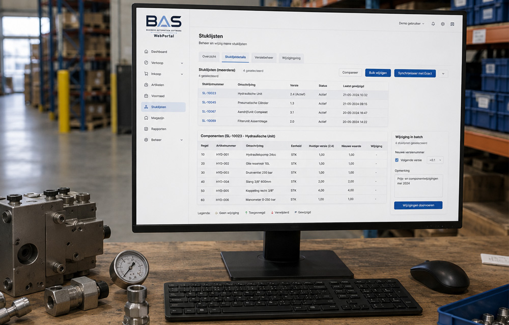 Stuklijsten beheren in Exact Online