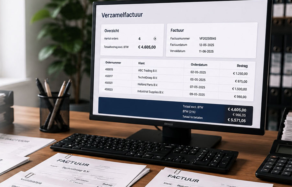 Meerdere orders verzamelen op één factuur